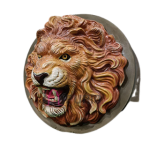 Lion Face Wall Sculpture (50.8 cm × 50.8 cm × 22.9 cm/20" × 20" × 9", 3000 g) | Modern Fiberglass Art with Marble Powder | Majestic Home Decor by Jaipurio